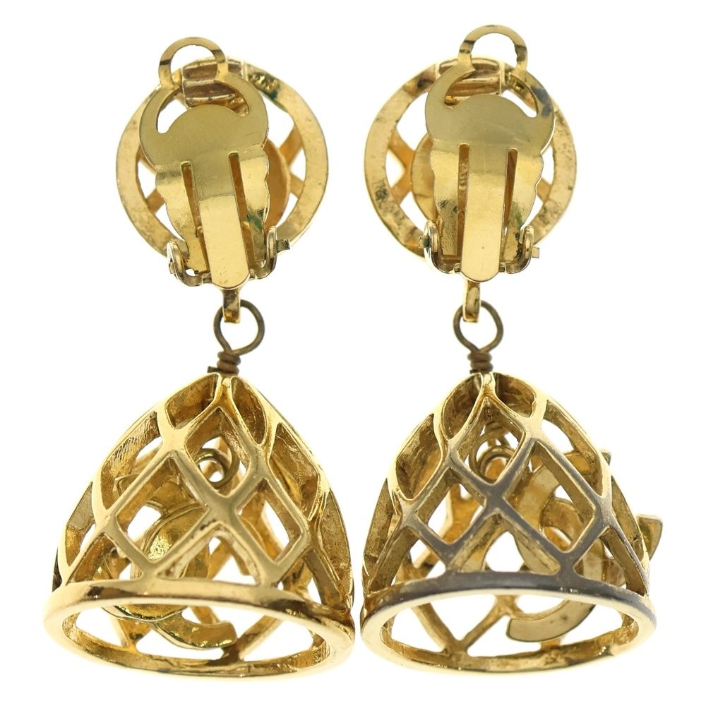 Chanel Birdcage Coco Mark Earring Gold