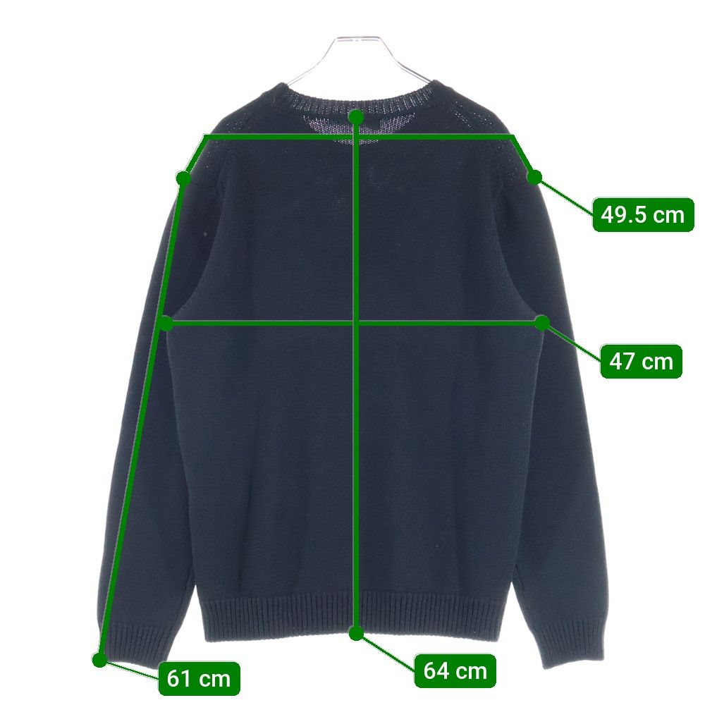 Fendi Girocollo Wording Fendi Knit Front Logo Crew Neck Knit Sweater Black