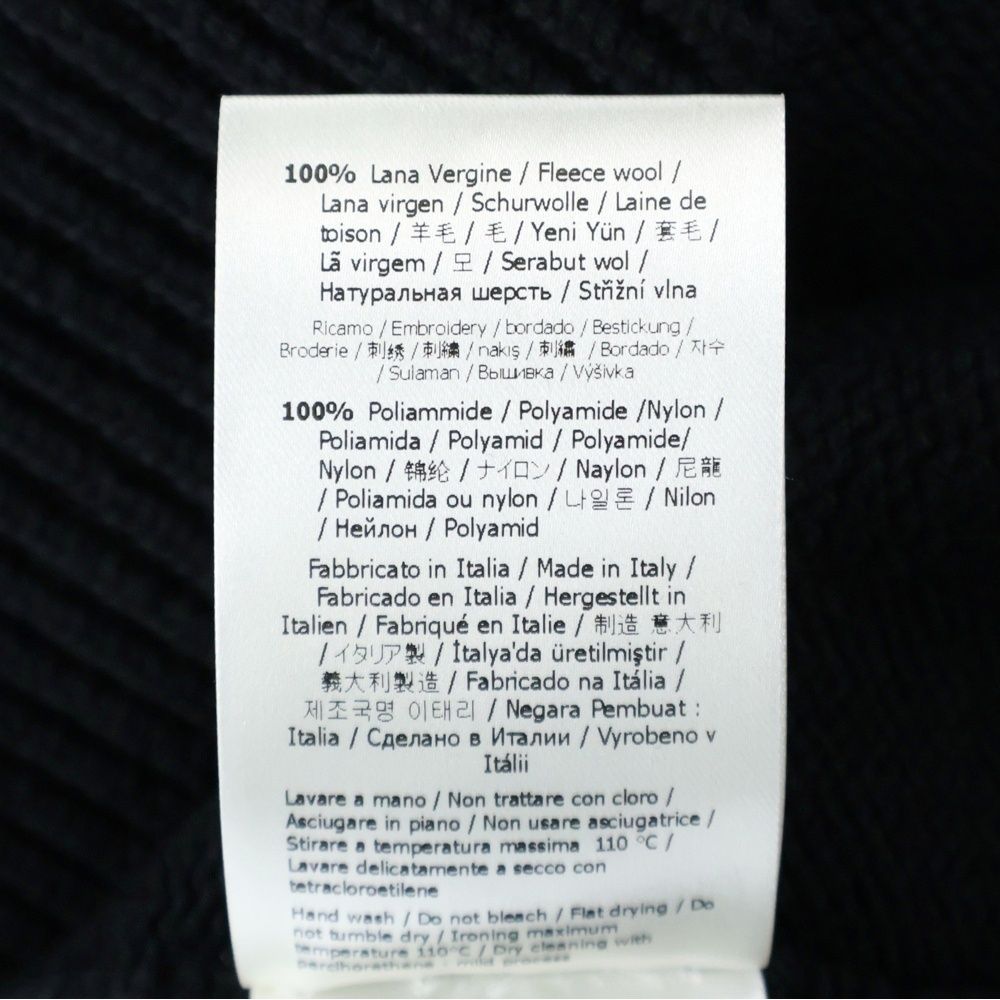 Fendi Girocollo Wording Fendi Knit Front Logo Crew Neck Knit Sweater Black