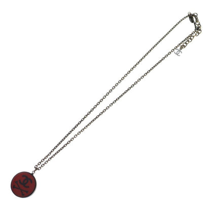 Chanel Cocomark Necklace Pendant Chain Red X Black GP