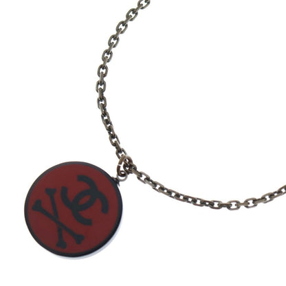 Chanel Cocomark Necklace Pendant Chain Red X Black GP