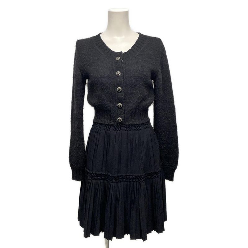 Chanel Dress Size 36 S Women - P34252k00949 Dark Gray and Black Long Sleeves