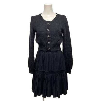 Chanel Dress Size 36 S Women - P34252k00949 Dark Gray and Black Long Sleeves