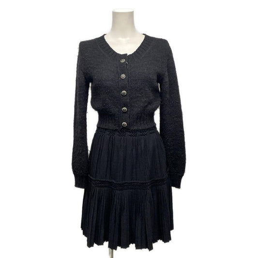 Chanel Dress Size 36 S Women - P34252k00949 Dark Gray and Black Long Sleeves