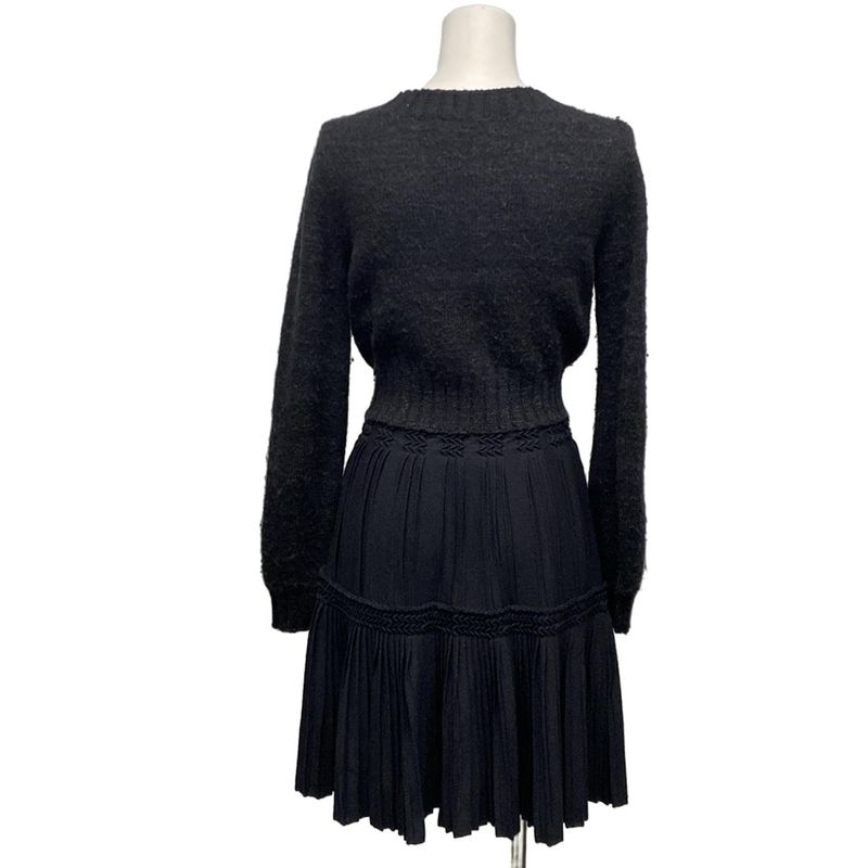 Chanel Dress Size 36 S Women - P34252k00949 Dark Gray and Black Long Sleeves