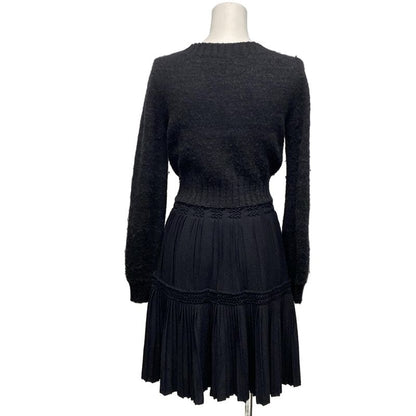 Chanel Dress Size 36 S Women - P34252k00949 Dark Gray and Black Long Sleeves