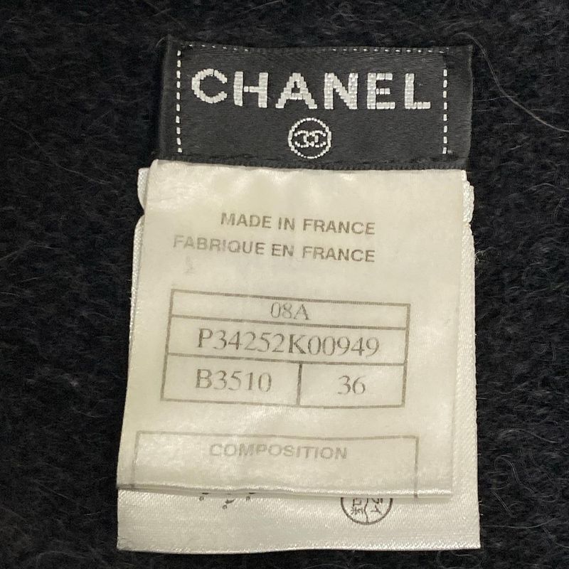 Chanel Dress Size 36 S Women - P34252k00949 Dark Gray and Black Long Sleeves