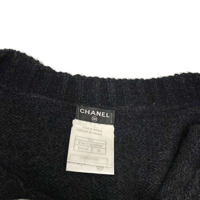 Chanel Dress Size 36 S Women - P34252k00949 Dark Gray and Black Long Sleeves