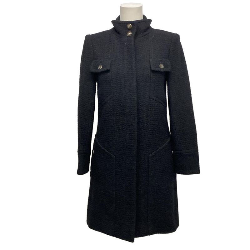 Chanel Coat Size 34 S Women - P50242 Black Long Sleeves (2014/2015) Tweed Coco