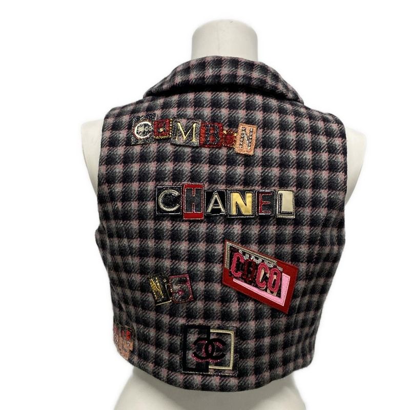 Chanel Vest Size 36 S Women - P71277 Pink X Grey X Black Wool