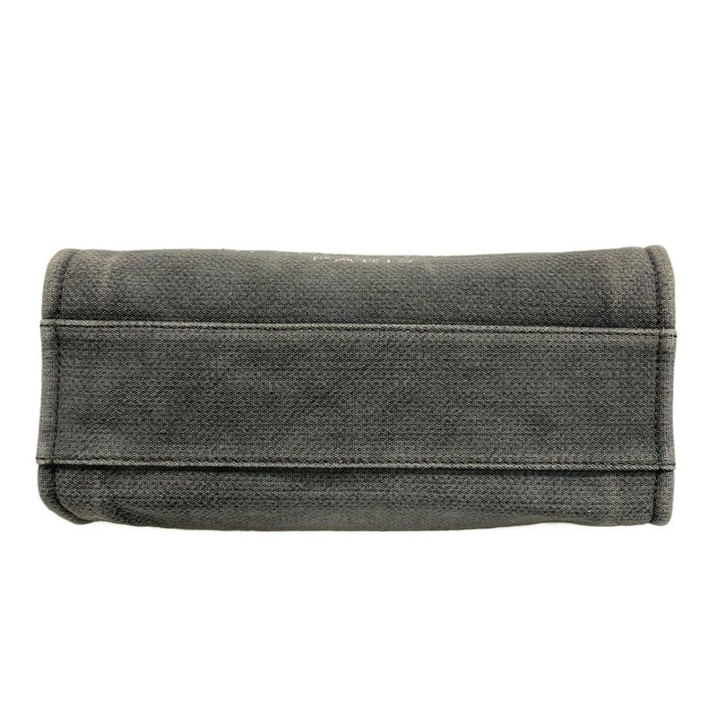 Chanel Tote Bag Deauville Line MM Gray X Black Chain Shoulder Silver Hardware