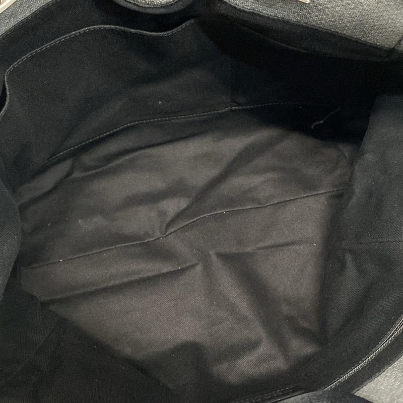 Chanel Tote Bag Deauville Line MM Gray X Black Chain Shoulder Silver Hardware