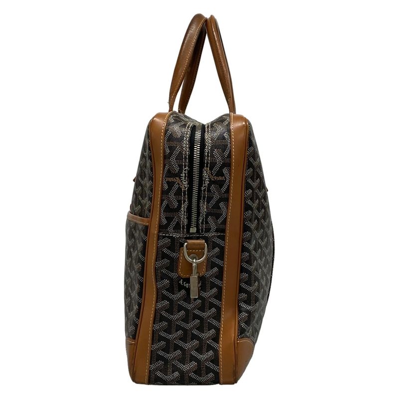 Goyard Business Bag Ambass Ade MM Briefcase Black and Brown Leather