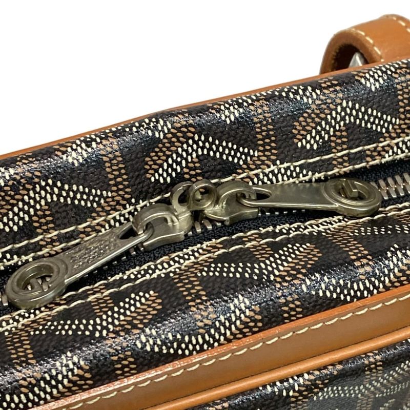 Goyard Business Bag Ambass Ade MM Briefcase Black and Brown Leather