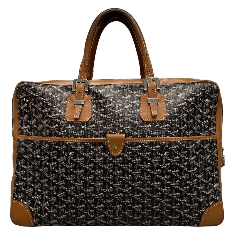 Goyard Business Bag Ambass Ade MM Briefcase Black and Brown Leather