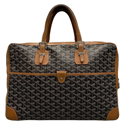 Goyard Business Bag Ambass Ade MM Briefcase Black and Brown Leather
