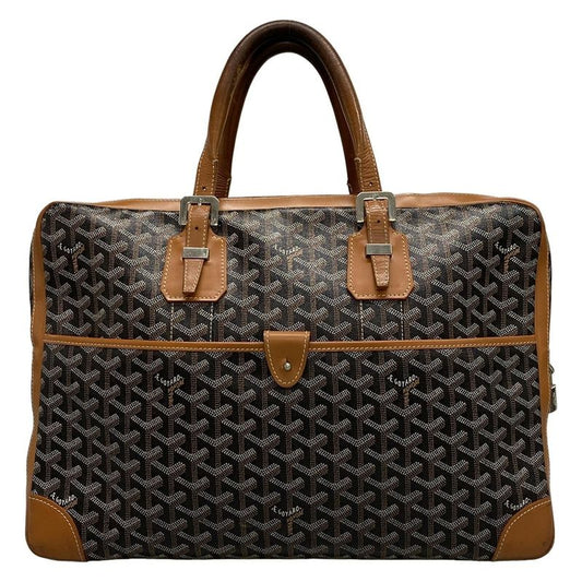 Goyard Business Bag Ambass Ade MM Briefcase Black and Brown Leather