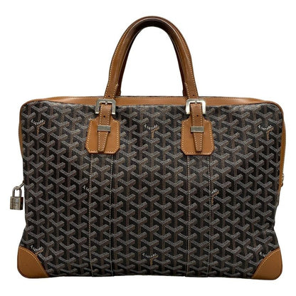Goyard Business Bag Ambass Ade MM Briefcase Black and Brown Leather