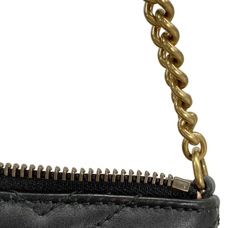 Gucci Shoulder Bag Ggmarmont 443447 Black Chain Wallet Leather