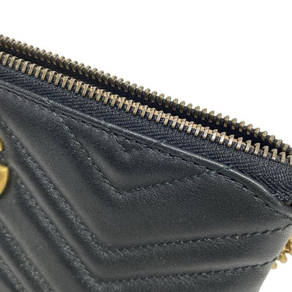 Gucci Shoulder Bag Ggmarmont 443447 Black Chain Wallet Leather