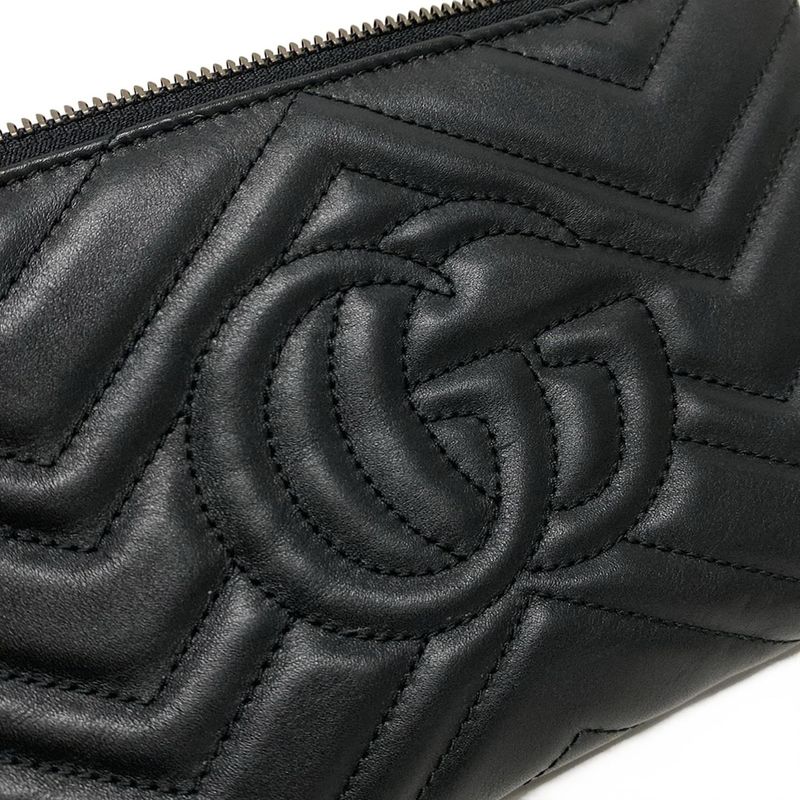 Gucci Shoulder Bag Ggmarmont 443447 Black Chain Wallet Leather