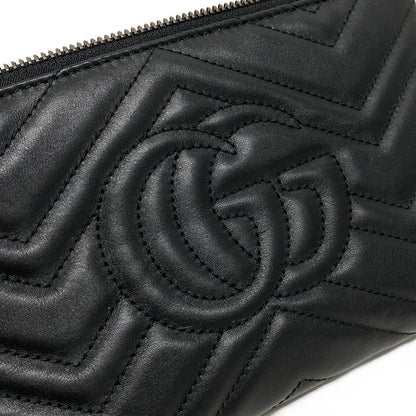 Gucci Shoulder Bag Ggmarmont 443447 Black Chain Wallet Leather