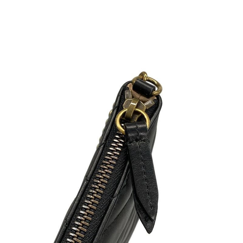 Gucci Shoulder Bag Ggmarmont 443447 Black Chain Wallet Leather