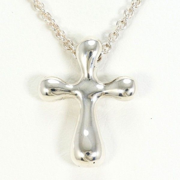 Tiffany & Co Small Cross Silver Necklace Total Weight Approx 2.6g Approx 41cm