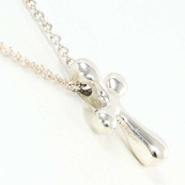 Tiffany & Co Small Cross Silver Necklace Total Weight Approx 2.6g Approx 41cm