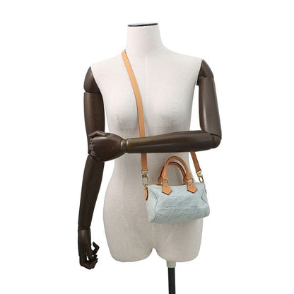 Louis Vuitton Handbag Monogram Denim Nano Speedy 2-Way Sky Blue