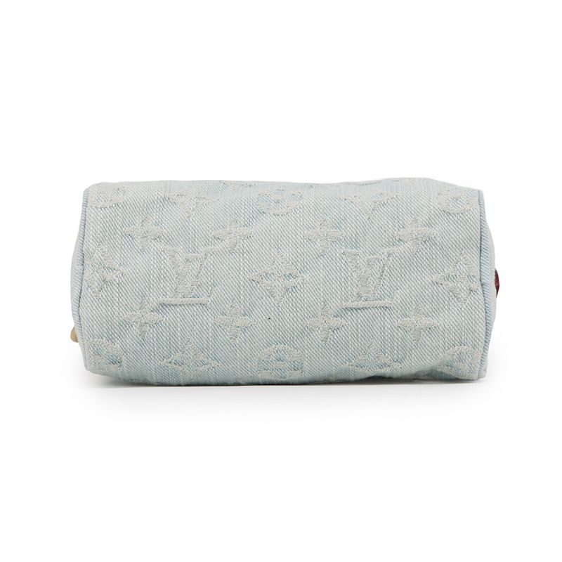 Louis Vuitton Handbag Monogram Denim Nano Speedy 2-Way Sky Blue