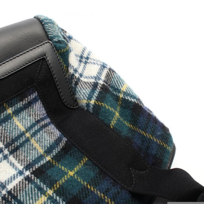 Balenciaga Tote Bag Navy Cabas S 339933 Green/Black Wool Leather Navy Cabas S