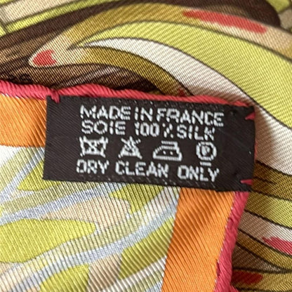 Hermes Scarf Carré 90 Orange×beige×multi Les Sangles de Phoebus