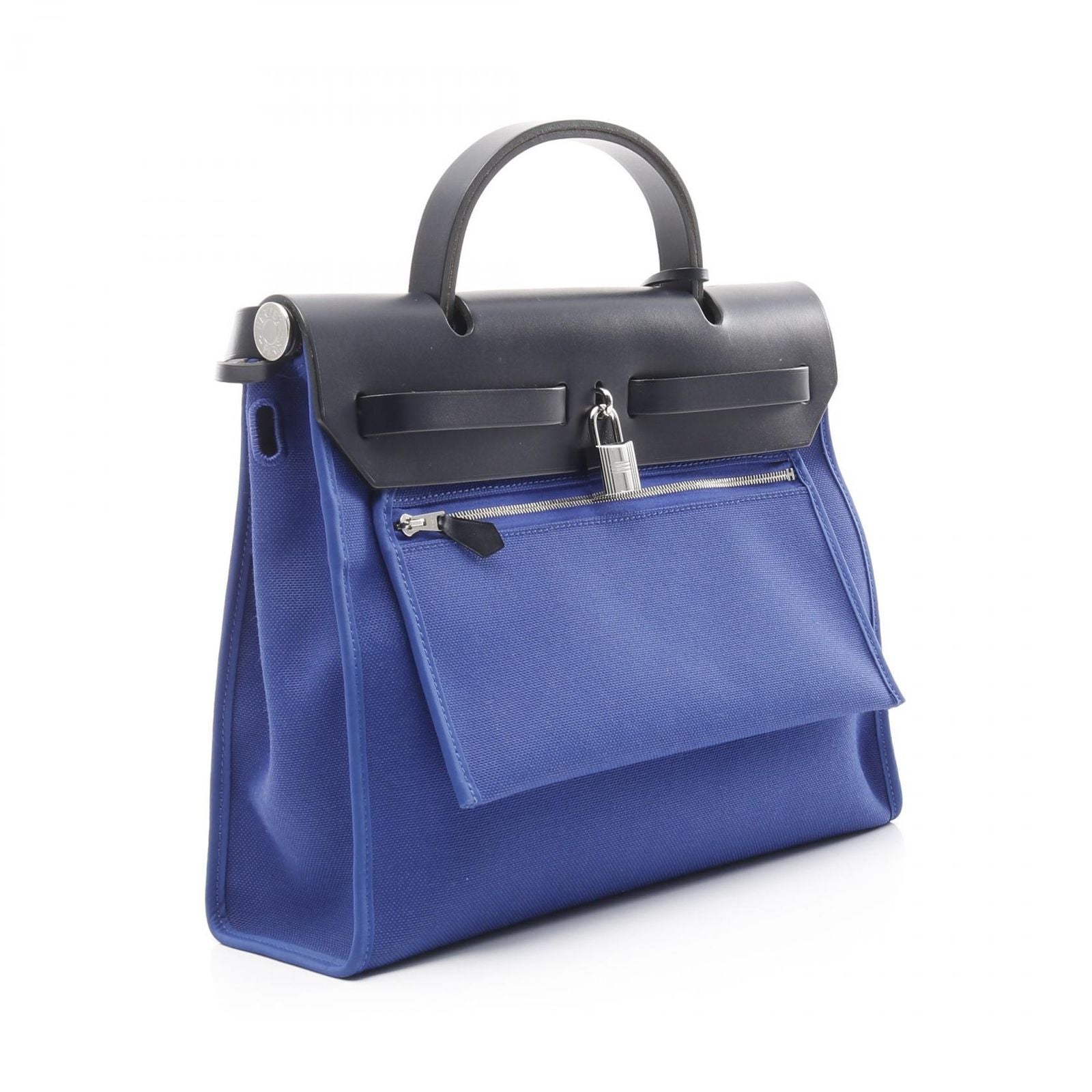 Hermes Handbag Herbag Her Bag Zip Pm H068675ckaq Blue Billiard/Blue