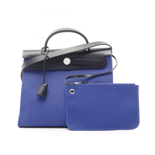 Hermes Handbag Herbag Her Bag Zip Pm H068675ckaq Blue Billiard/Blue
