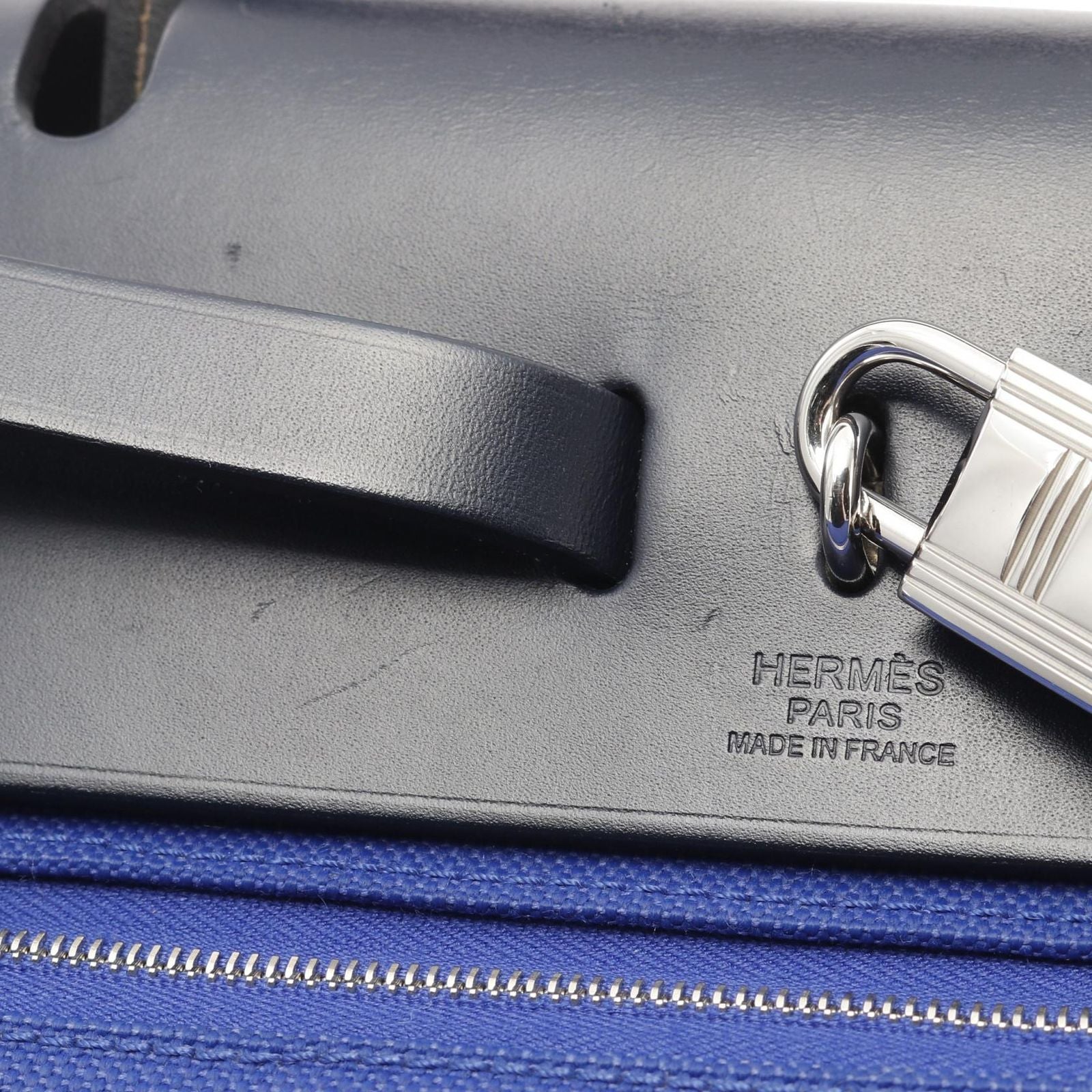 Hermes Handbag Herbag Her Bag Zip Pm H068675ckaq Blue Billiard/Blue