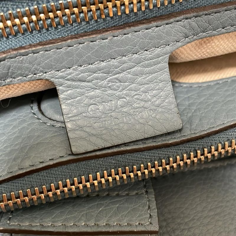 Gucci Bamboo Shopper Tote Bag 323660 Light Blue Leather