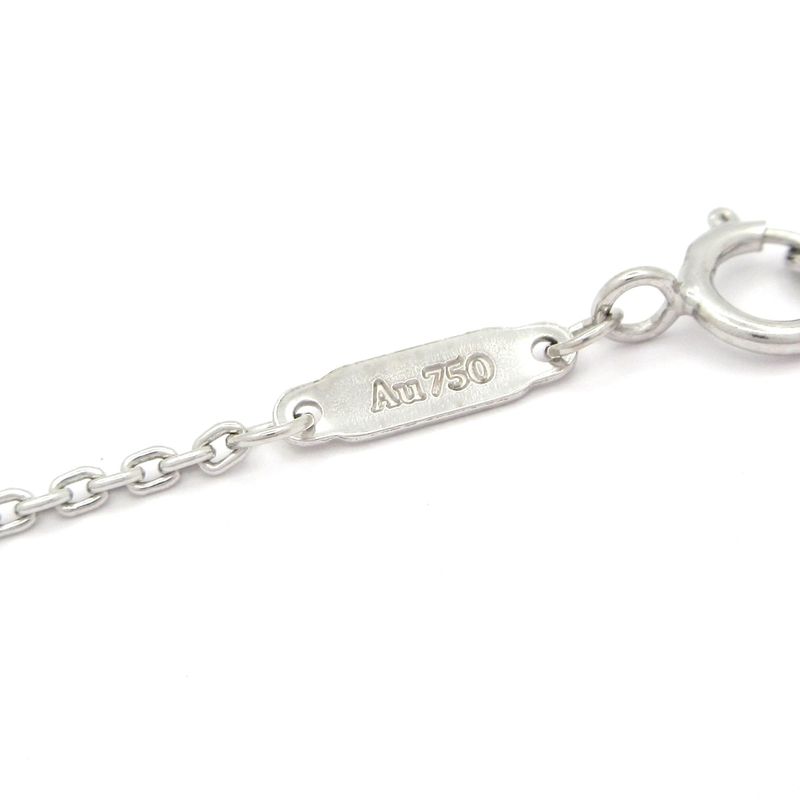 Tiffany & Co Necklace T-Smile Pendant (Medium) 18k White Gold X Diamonds 10p
