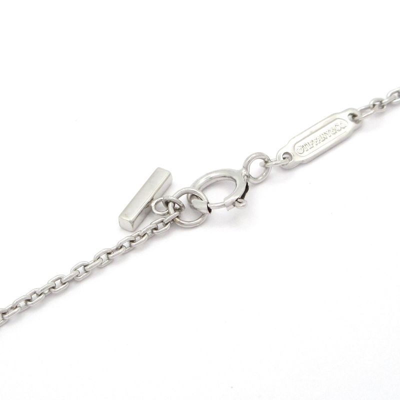 Tiffany & Co Necklace T-Smile Pendant (Medium) 18k White Gold X Diamonds 10p