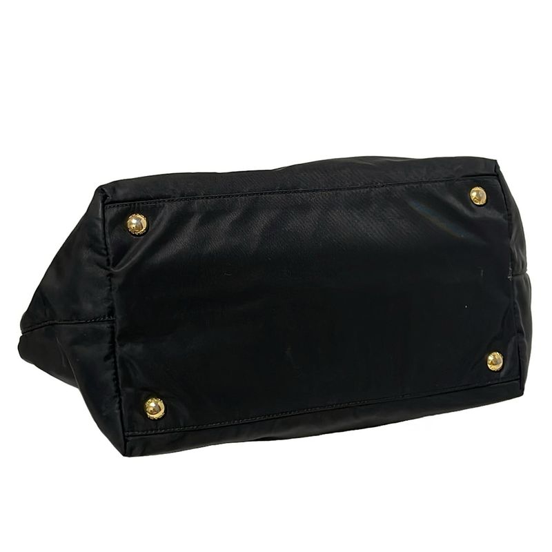 Prada Tote Bag - Bn1601 Black Ribbon Leather