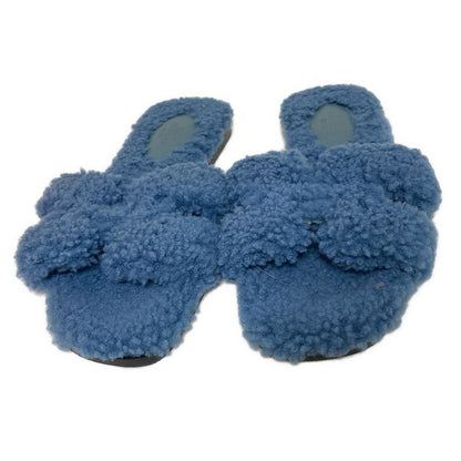 Hermes Sandals 35 Women's Oran Navy Mouton