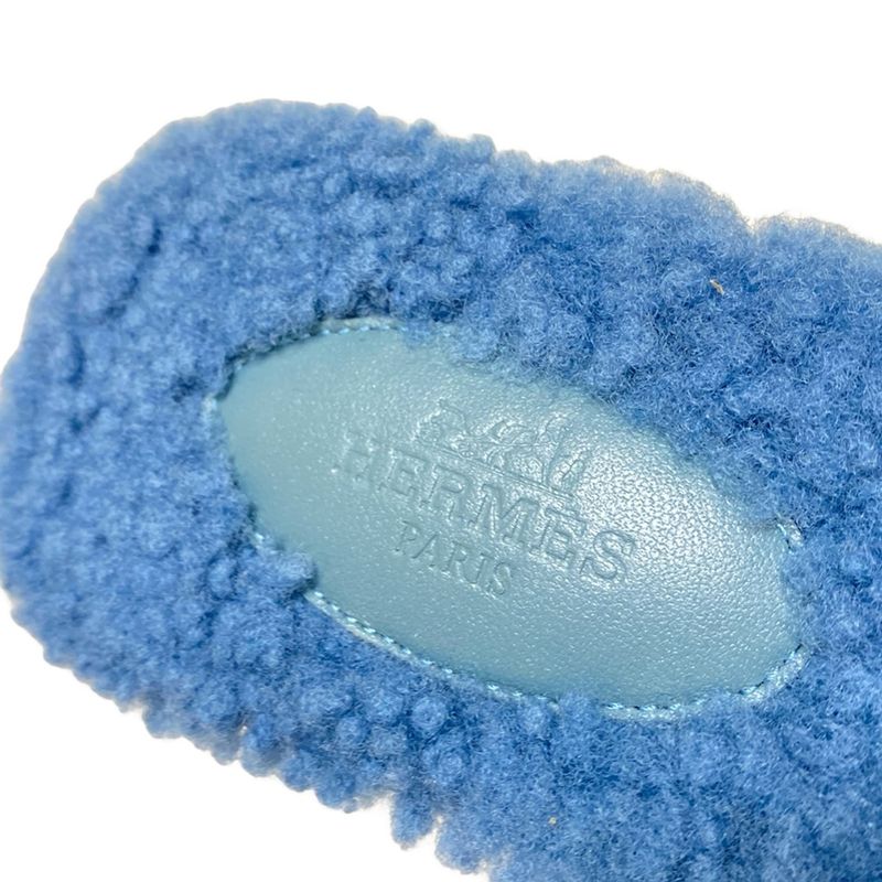 Hermes Sandals 35 Women's Oran Navy Mouton