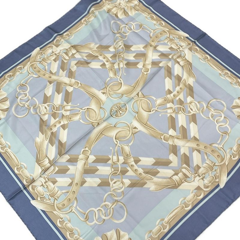 Celine Scarf - Light Blue Ivory and Multi