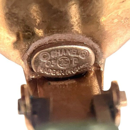 Chanel Camellia 05p White X Black Coco Mark Brand Accessories Earring Women's