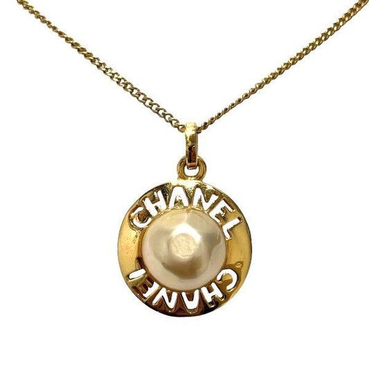 Chanel Logo Fake Pearl Brand Accessories Necklace Ladies