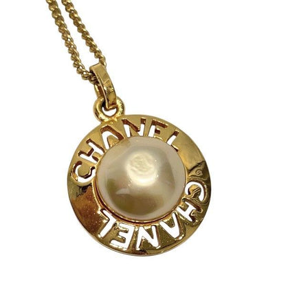 Chanel Logo Fake Pearl Brand Accessories Necklace Ladies