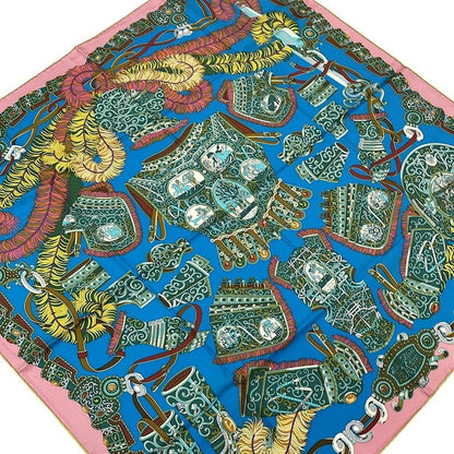 Hermes Carré 90 Like Scarf Blue×green×multi Sous le Gide Mars