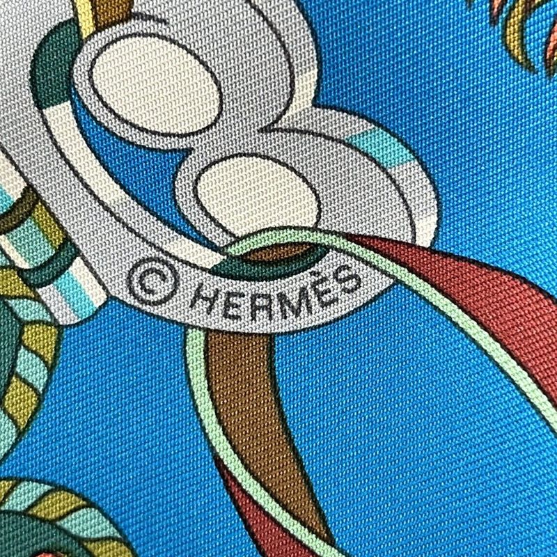 Hermes Carré 90 Like Scarf Blue×green×multi Sous le Gide Mars