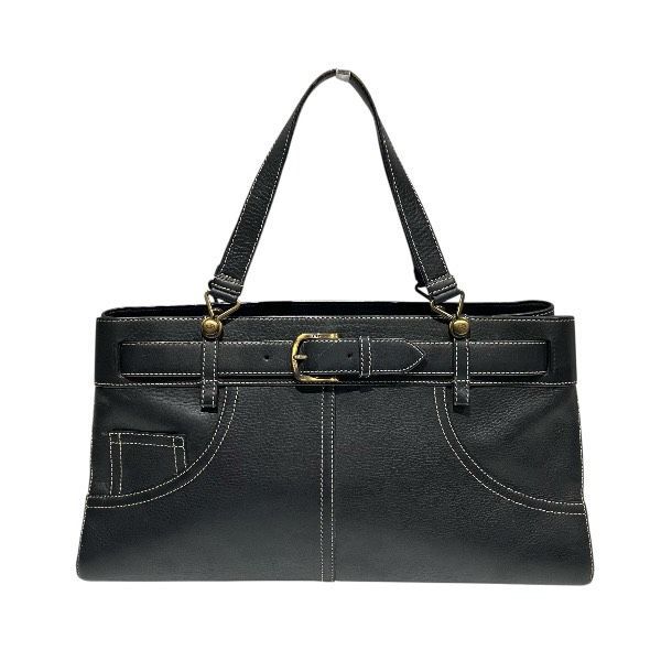 Dior Jeans Pocket Black All Leather Bag Handbag Ladies