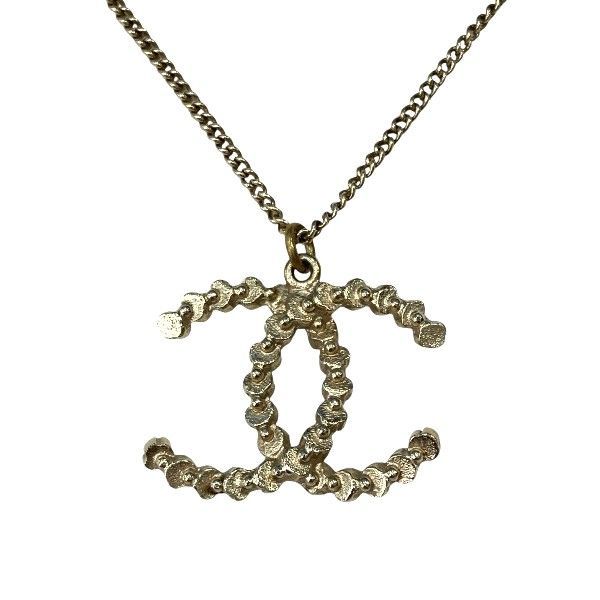 Chanel Gold A18b Coco Mark Rhinestone Brand Accessories Necklace Ladies
